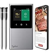 Typhur Sync WiFi Wireless Meat Thermometer Digital, 2 Probes, Smart Base, LCD Display, Unlimited ...