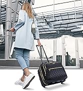 BAGSMART Rolling Laptop Bag Women, Rolling Briefcase Fits 15.6 Inch Laptop, Underseat Carry On Lu...