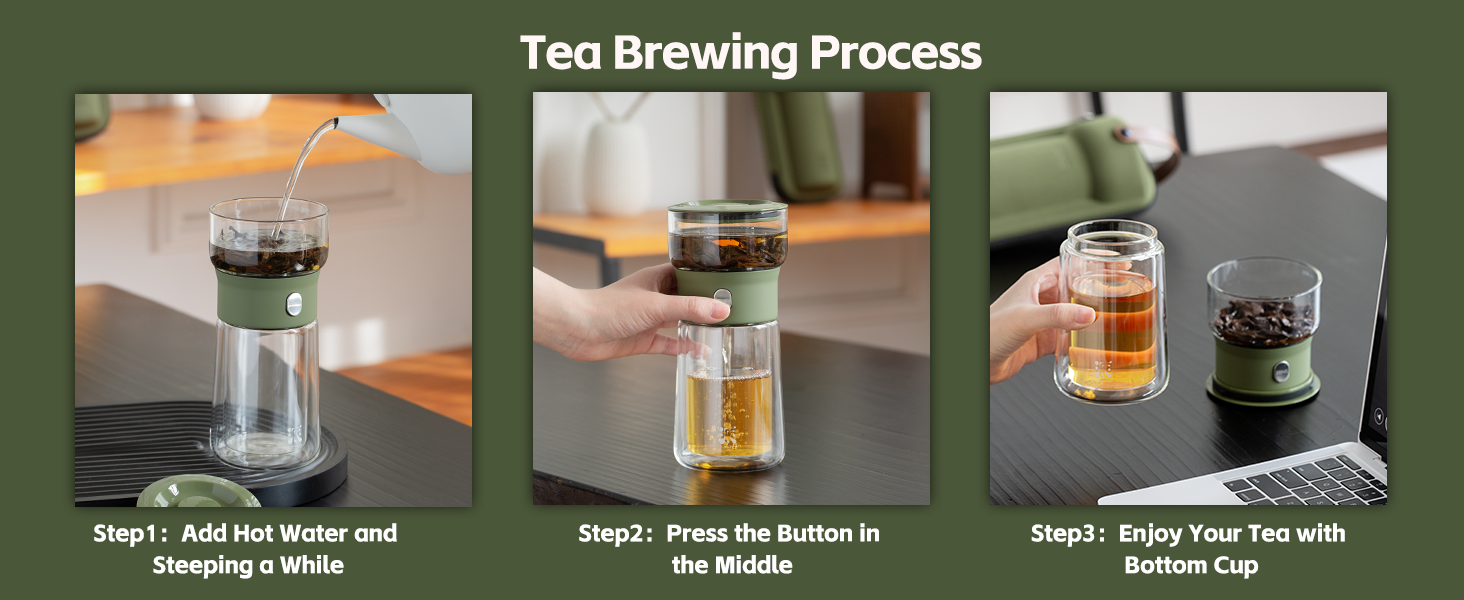 ZENS Modern 3-in-1 Smart Small Glass Tea Infuser Teapot