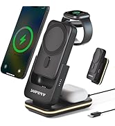 SUPERV 4 in 1 Wireless Charging Station: 5000mAh Removable Power Bank Foldable Charging Stand - P...