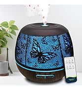 Roonbo Diffusers for Essential Oils Large Room 400ml,Essential Oil Diffuser for Home with R/C,Coo...