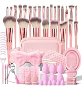 HGHDBT 70Pcs Pink Makeup Brushes Set Professional Makeup Kit Multi-functional Makeup Tool Set wit...
