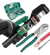 Growlush Hydraulic Crimping Tool, Battery Cable Crimper 12AWG–2/0AWG, US Standard AWG Dies, 10-To...