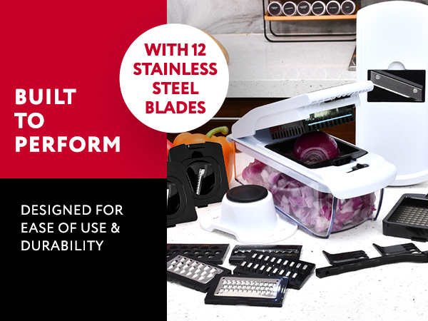 fullstar chopper mandoline with 12 interchangeable blades