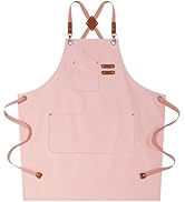AFUN Chef Aprons for Women Men with Oversized Pockets, 12-Ounce Cotton Canvas Cross Back Water Re...