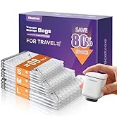 Nicetree 9-Pack Vacuum Storage Bags with Rechargeable Wireless Pump, 3 Sizes (20/24/28 Inch) Trav...