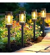 Eyrosa Solar Lights Outdoor, 12 Pack Waterproof Solar Landscape Lighting for Pathway Garden Yard ...