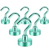 Neosmuk Magnetic Hooks, 25 lb+ Heavy Duty Earth Magnets with Hook for Refrigerator, Extra Strong ...