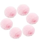SUSULU Pink Fur Pom Poms Fluffy Faux Fur Pompom Ball with Tiny Cord for Party Decorations Hat Sho...