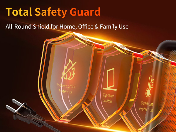 child safe electric heater automatic power off safety certified material stable base heater for home