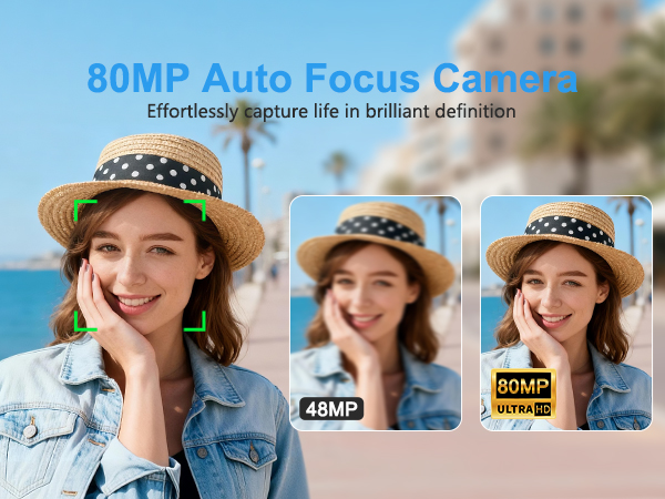 Capture stunning detail. 80MP resolution with auto-focus makes every shot sharp.