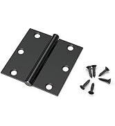 KNOBWELL 12 Pack Matte Black Door Hinges 3.5" X 3.5" Square Corner Door Hinges Exterior and Inter...