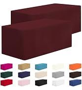 CXPSINC 2 Pack Fitted Table Clothes-48 x 24 Inch Rectangle Tablecloths for 4 Foot Tables, Washabl...