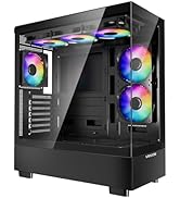 VEVOR PC Gaming Case, Mid-Tower, Computer Case with High-Airflow Tempered Glass Panel, Dust Filte...