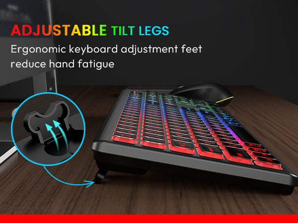 ergonomic tilt legs comfort typing