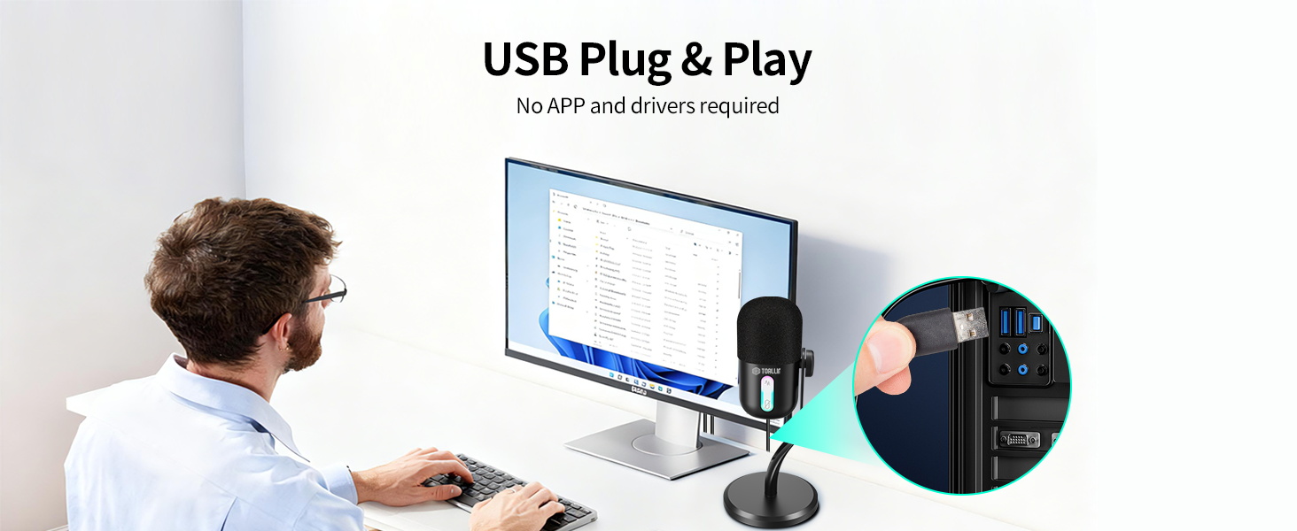 USB plug and play microphone