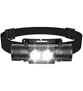 Trliradyn Headlamp Rechargeable 2600mAh Hard Hat Light,1000LM Forehead LED Flashlight Lightweight...
