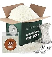 Hearth &amp; Harbor Soy Candle Wax for Candle Making 10 lb Bag, Premium Natural Soy Wax Flakes, 100 C...