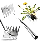 LOOHOI Garden Hand Weeder Tool, Heavy-Duty Stainless Steel Weeding Tool for Deep Root Removal, Po...