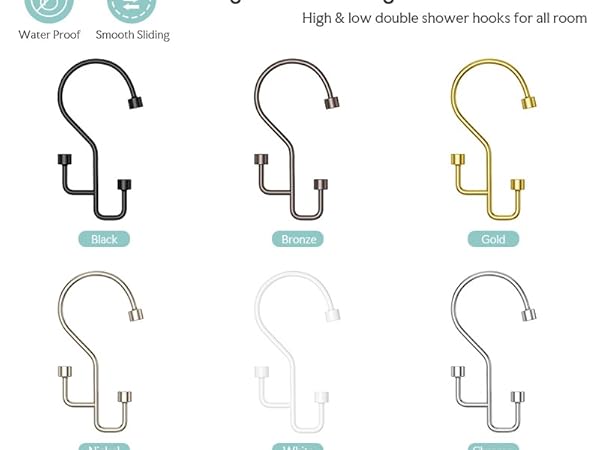 shower curtain hooks rust proof