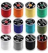 HERCULES 140D Fly Tying Thread 12 Colors Non Waxed Fly Tying Wires Materials Kits Fly Tying Tiein...
