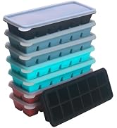 8-Pack Silicone Ice Cube Trays with Lid, Easy Release Ice Cube Molds, Reusable and Stackable Ice ...