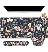 ARTSO Desk Mat, Large Gaming Mouse Pad Wrist Support Set, Ergonomic Keyboard Wrist Rest Desk Pad ...