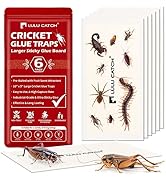 LULUCATCH Cricket Insect Glue Traps - 6 Pack Bug Traps, Cockroach Sticky Traps, Large Spider Trap...
