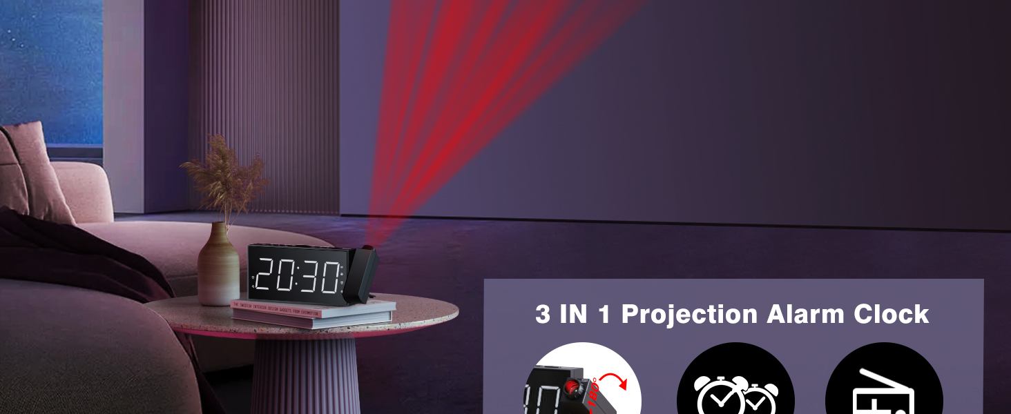 projection alarm clock radio