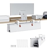 Zilink Under Desk Cable Management 30" No Drill Desk Cable Management Tray Clamp/Screw Mount Cabl...