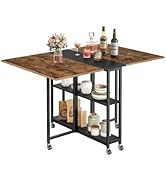 CHOEZON Folding Dining Table, Movable Dining Table, Expandable Kitchen Table, Versatile Table wit...