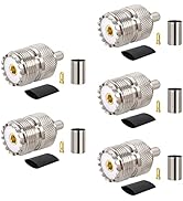 MOOKEERF RG8x SO239 Crimp Connector - UHF Female Coax Adapter Connectors for RG8X/ LMR240/ Mini8/...