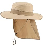 Connectyle Wide Brim Sun Hat for Men Women UPF 50+ Breathable Fishing Hat with Neck Flap Outdoor ...