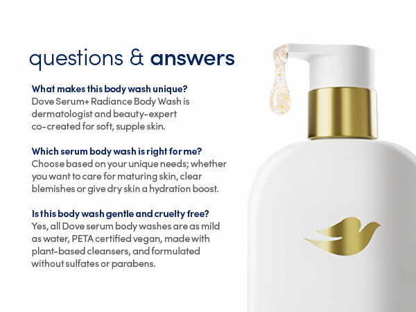 Dove body wash product questions and answers section