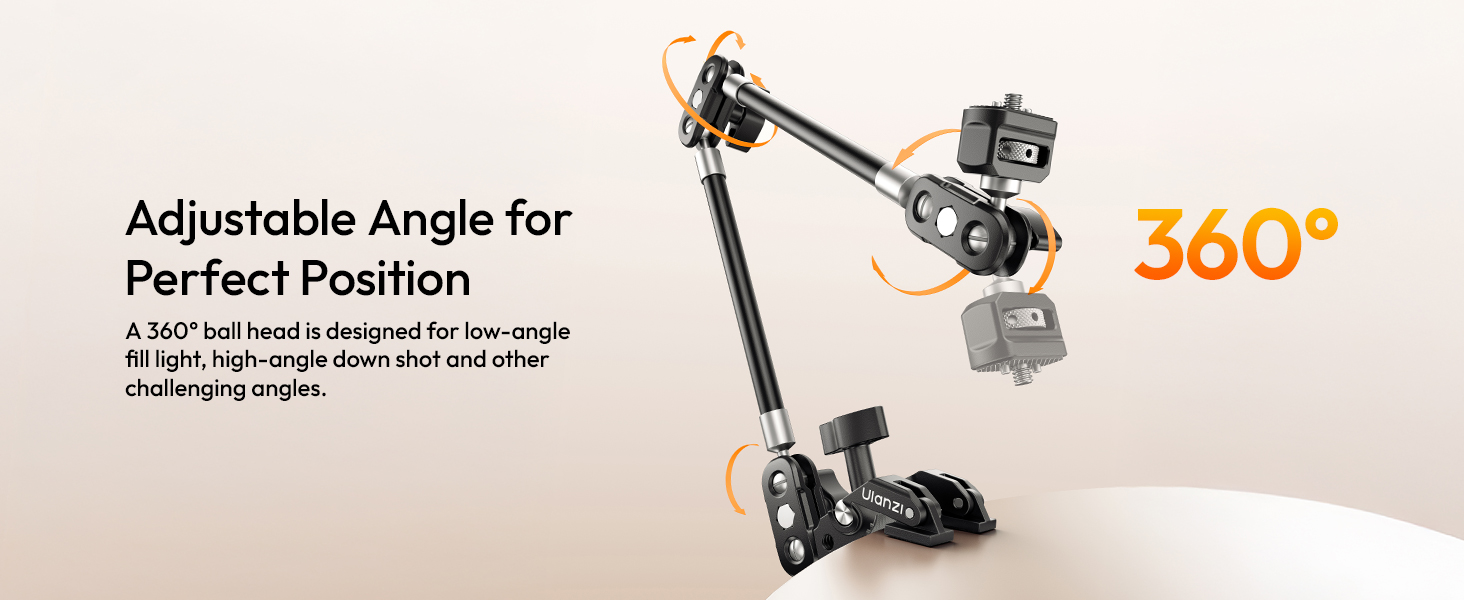 ULANZI Super Clamp Camera Clamp Mount with 2 Section Kit