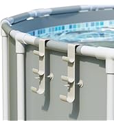 POOLHOUR Pool Hooks for Poles - Adjustable 3-Hook Pool Pole Hanger for Above Ground Pool Accessor...