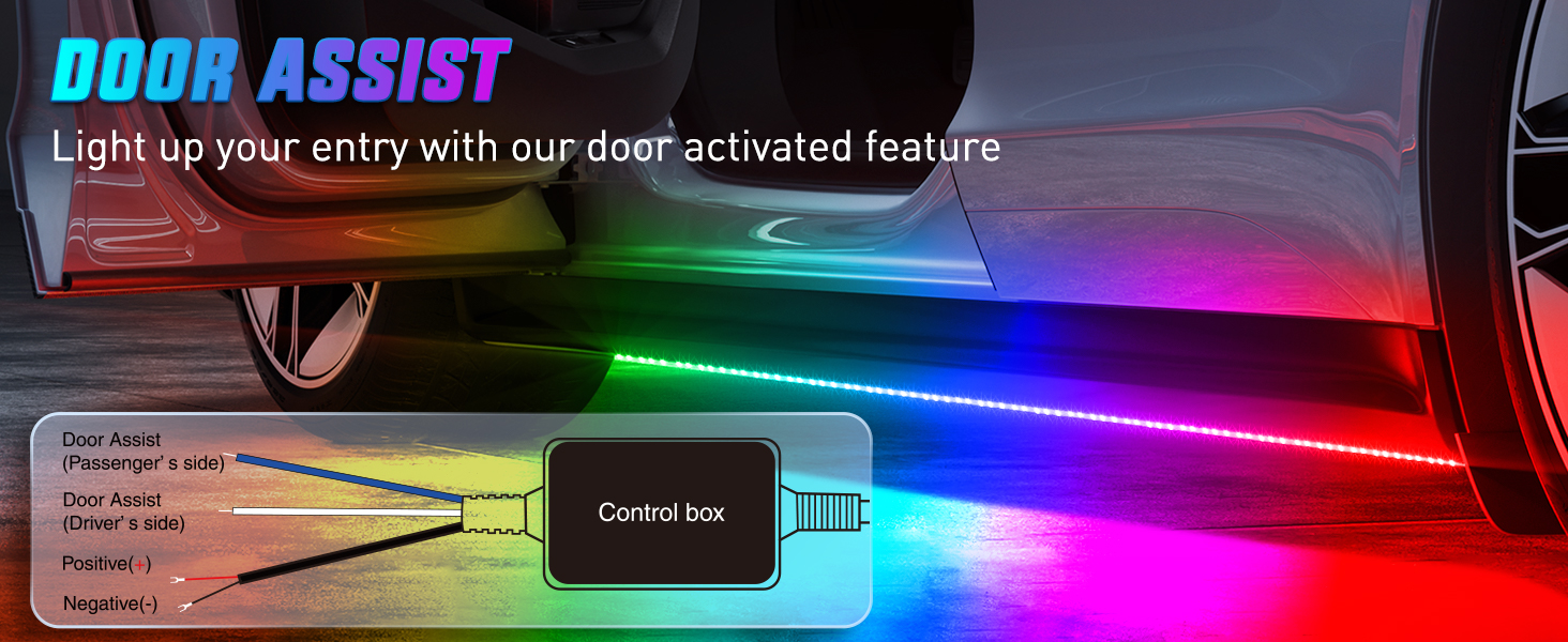 4Pcs Aluminum Underglow Neon Accent Strip Lights 396 LEDs Dream Color