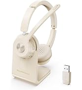 Wireless Headset with Mic for Work, Bluetooth Headset with Noise Cancelling | Headphones with Mic...