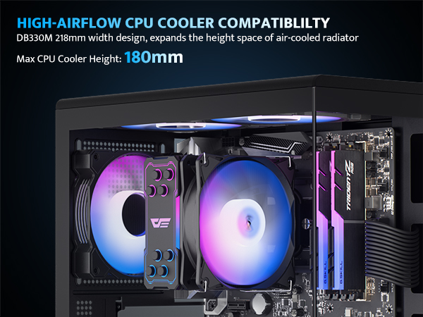 DB330M Max CPU Cooler Height: 180mm