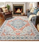 YJ.GWL Area Rugs for Living Room 4x6 Machine Washable Rugs for Bedroom, Non Slip Abstract Vintage...