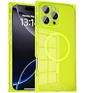 IAIYOXI Rectangle Edge Magnetic Clear Case for iPhone 16 Pro Max, Compatible with MagSafe, Full C...