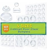 ONUEMP 107pcs Cabinet Door Bumpers Clear, Adhesive Rubber Feet Silicone, Sound Dampening Door Sla...