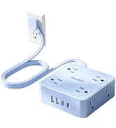 Extension Cord with Multiple Outlets, SMALLRT Outlet Extender, 6.5FT Flat Plug Power Strip with U...