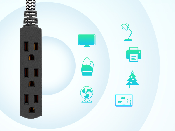 extension cord with multiple outlets small extension cord black