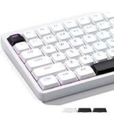 GMKWTL XVX Low Profile White Keycaps, Shine Through Keycaps, Double Shot PBT Keycaps, Bow Keycaps...