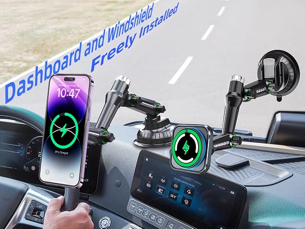 magsafe car truck phone holder charger,truck magnetic wireless car charger,phone mount for truck