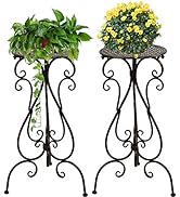 2 Pack Tall Plant Stand, Outdoor Plant Shelf, Indoor Flower Potted Pedestal Holder| Metal Planter...