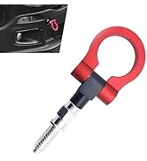 Icyfold Car Front Bumper Tow Hook, Aluminum Alloy Racing Style Screw-On Trailer Pull Ring, Univer...