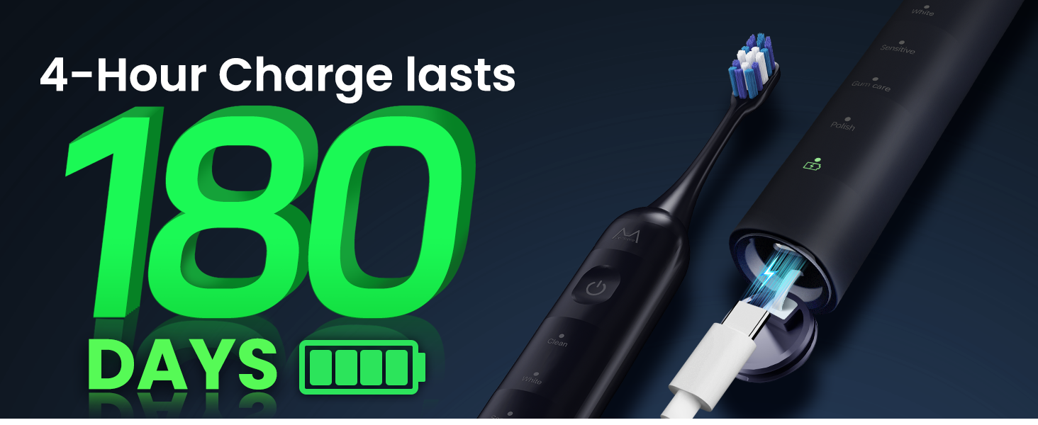 4 hour charge lasts 180 days