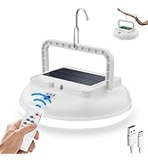 USB Solar Camping Light with Remote Control - Portable Camping Lantern Hanging Waterproof Tent Li...